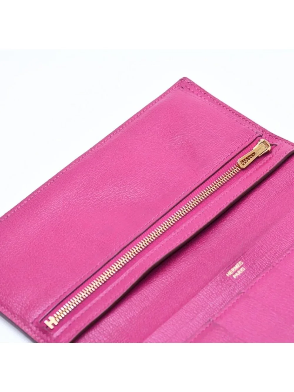 Hermes Wallet Bearn Soufflet Rose Scheherazade Purple Gold